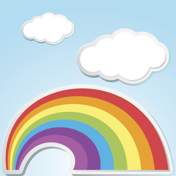 背景场景与彩虹在天空图片下载