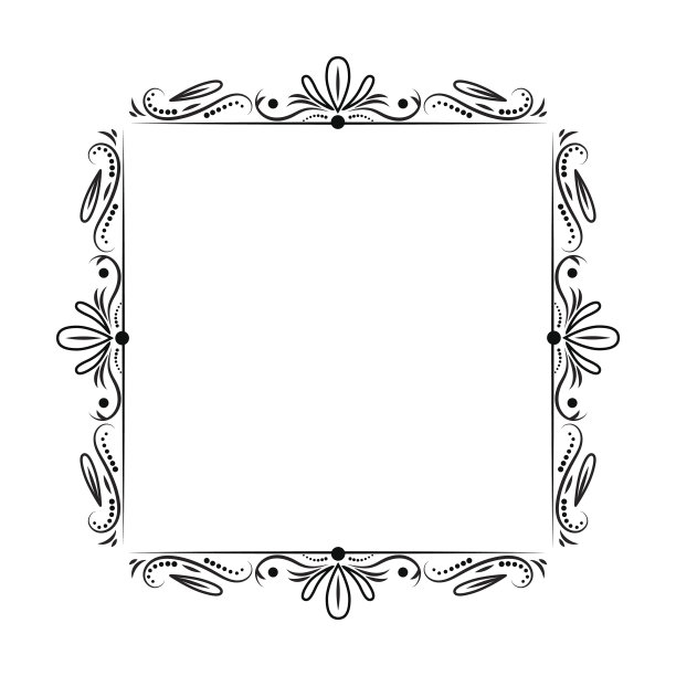 黑色经典矢量轮廓框架素材图片