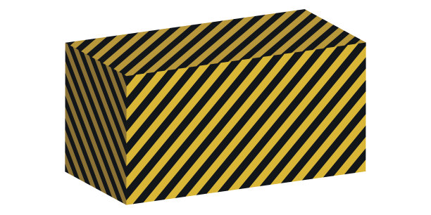 3D砖与斜线黄色和黑色条纹警告图片下载