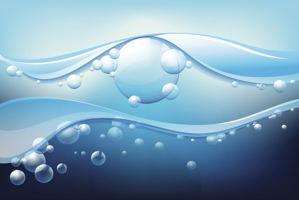 蓝色的泡泡和波浪图片下载