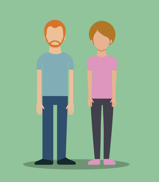 一对虚拟商务人士在一起图片下载