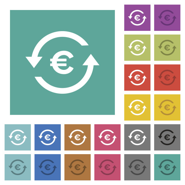 欧元偿还广场平多色图标图片下载