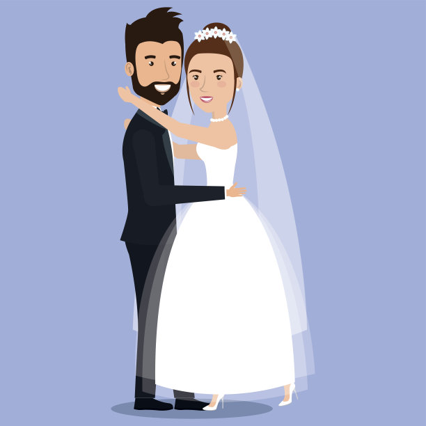 可爱的年轻夫妇在他们的婚礼上温柔地拥抱在一起摆姿势图片下载