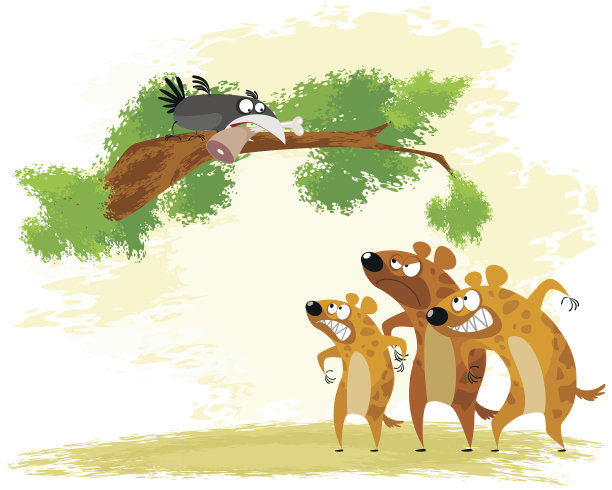 乌鸦揶揄鬣狗图片下载