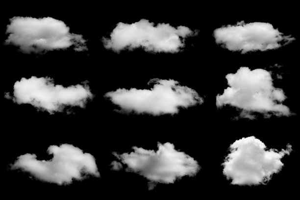 一组孤立的云在黑色图片下载