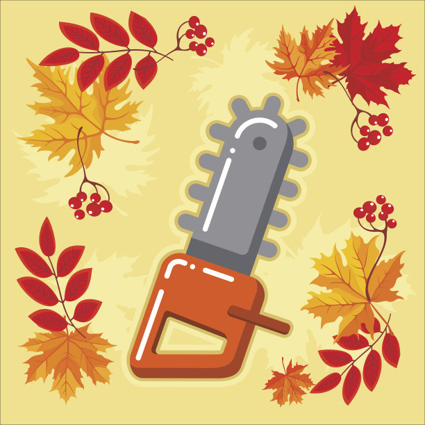 9 . Autumn agricultural ICONS with秋叶图片下载