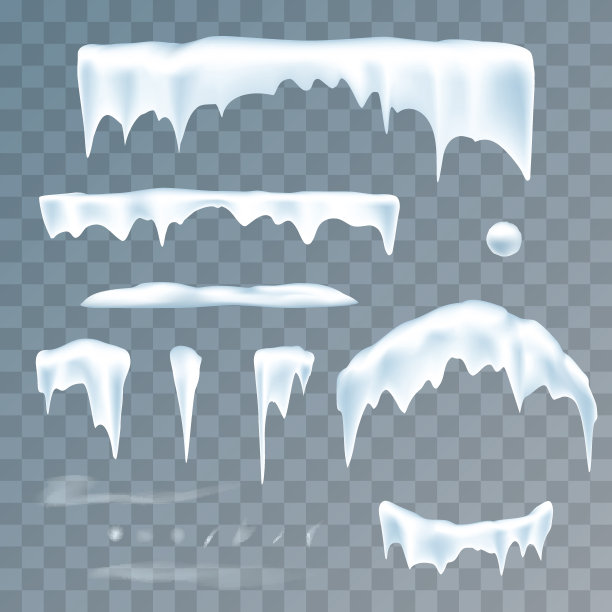 卡通雪冰柱设置素材图片