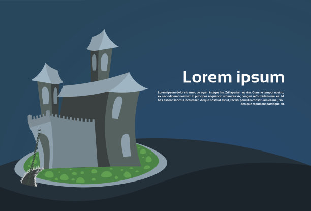 哥特式城堡房子可怕的建筑与幽灵万圣节假期概念图片下载