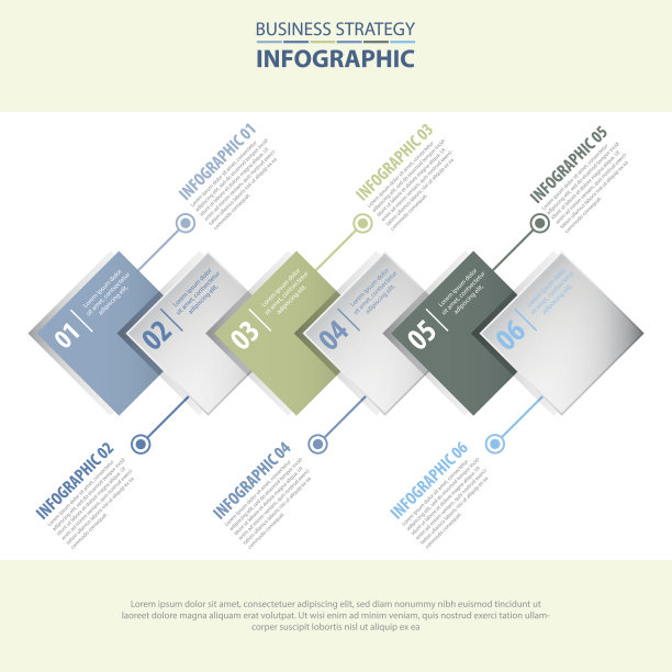 商业信息图设计模板蓝灰色色调图片下载
