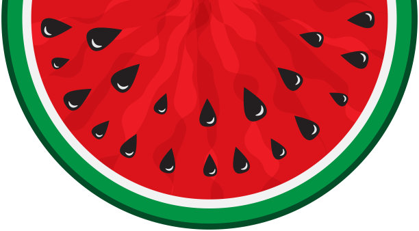 在白色背景上孤立的红色西瓜多汁片。Hello Summer的概念。水果矢量插图。西瓜图标图片下载