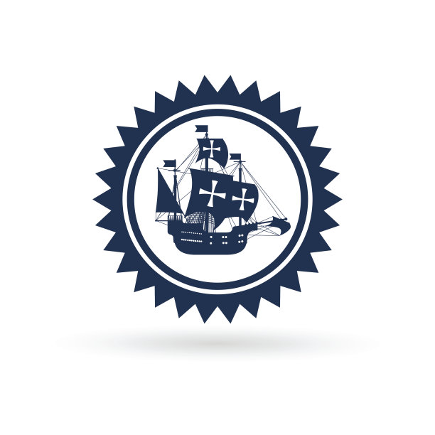 哥伦布日快乐美国国家假日贺卡图标孤立图片下载