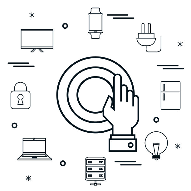 物联网平面图标图片下载