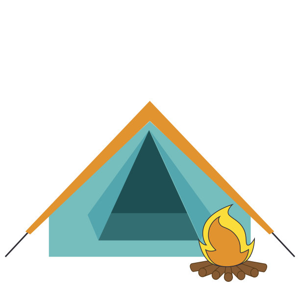 帐篷露营孤立的图标图片下载