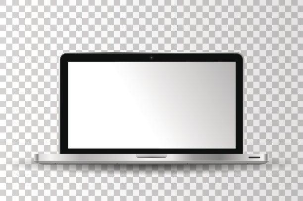 现实的现代笔记本电脑孤立。矢量图图片下载