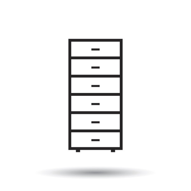 橱柜家具图标。家具矢量插图上的白色背景。图片下载