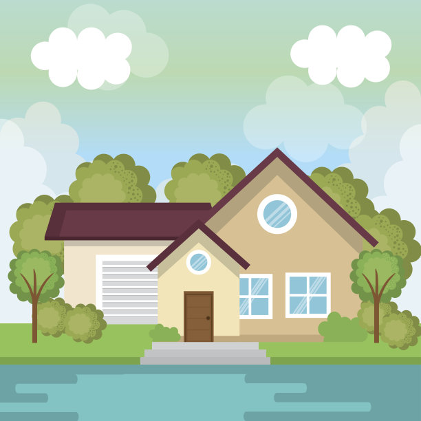 五彩缤纷的房子设计图片下载