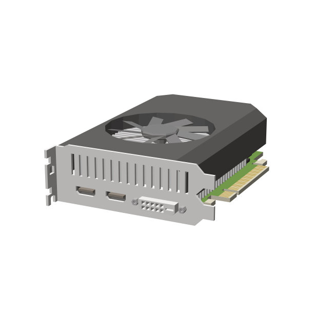 视频图形卡,GPU。孤立在白色背景上。矢量插图。图片下载