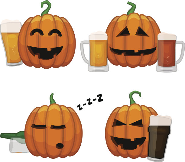 一组向量醉南瓜。图片下载