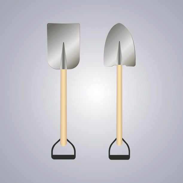 铲或拉伯与黄色处理图标在灰色背景图片下载