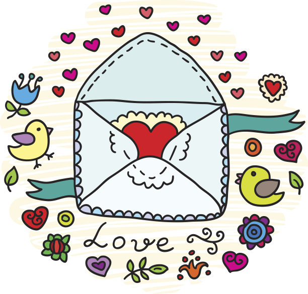 情人节矢量信封。图片下载
