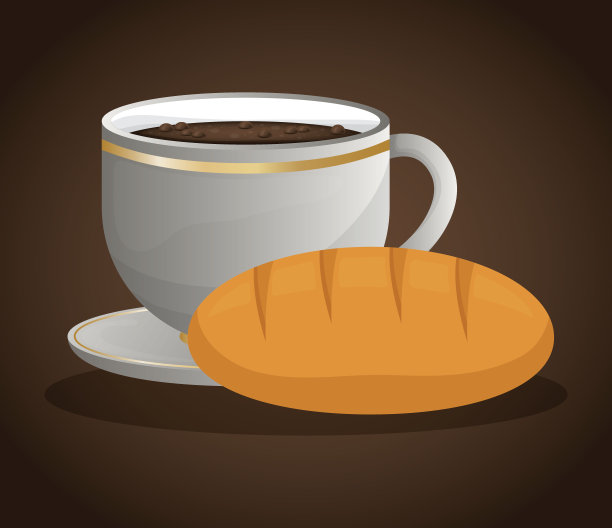 咖啡杯面包甜点图片下载