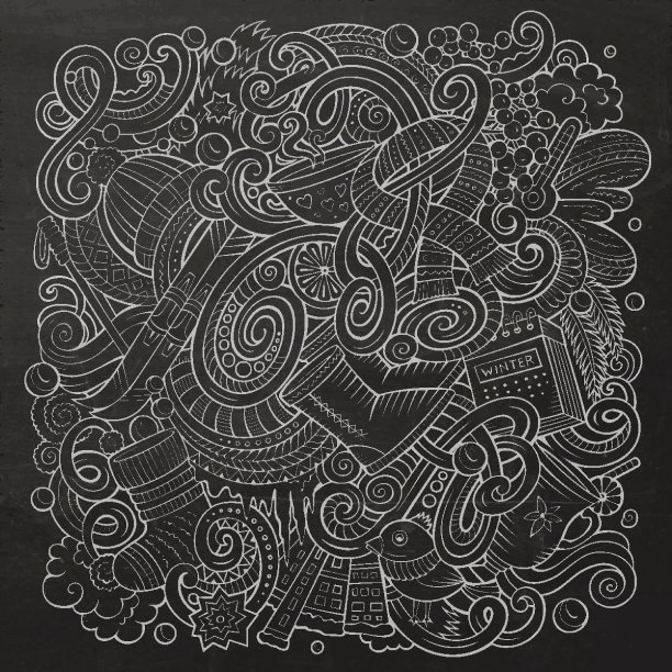 卡通涂鸦冬季插画图片下载