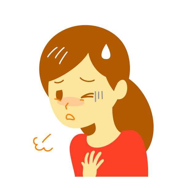 呼吸短促，女人，插图图片下载