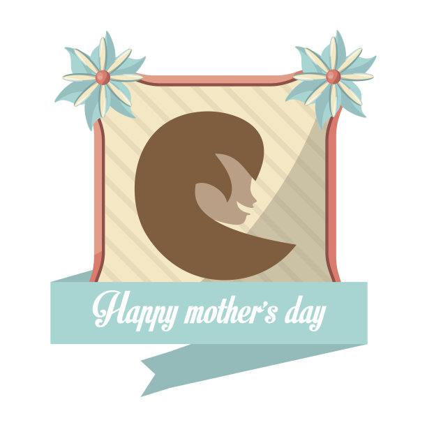 母亲节快乐卡片女人的身影图片下载