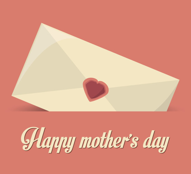 母亲节快乐，信封短信可爱图片下载