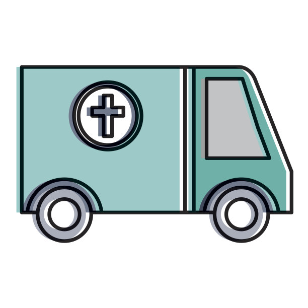 救护车孤立图标图片下载