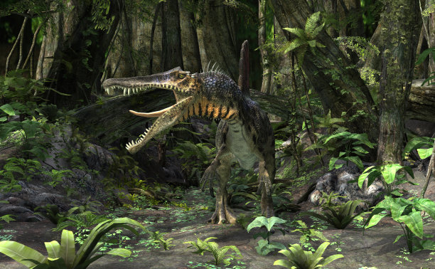 3D渲染恐龙棘龙图片下载