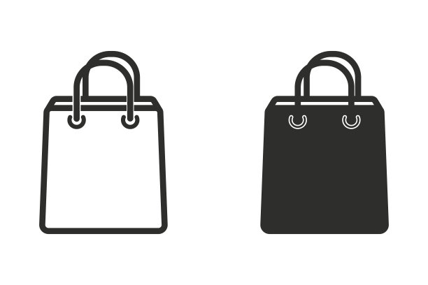 购物袋矢量图标。图片下载