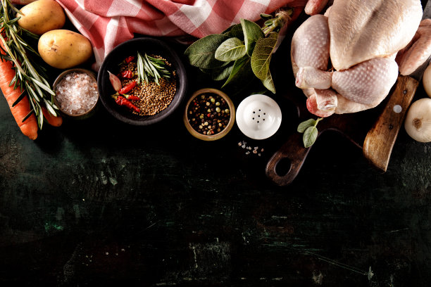 烹饪过程的创造性构图素材图片