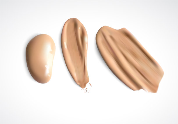 化妆品遮瑕膏涂抹笔触，调色膏涂抹矢量素材图片