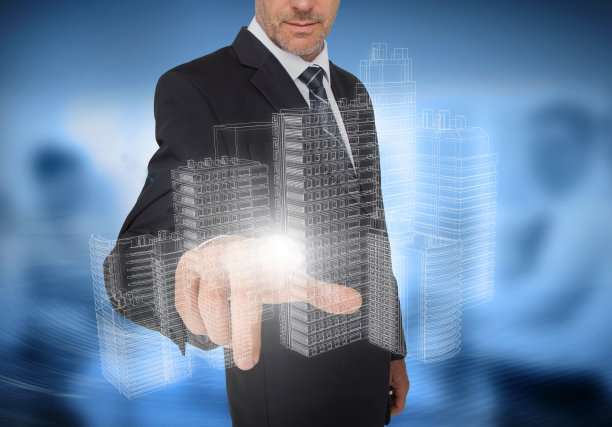 商人触摸全息昏城图片下载