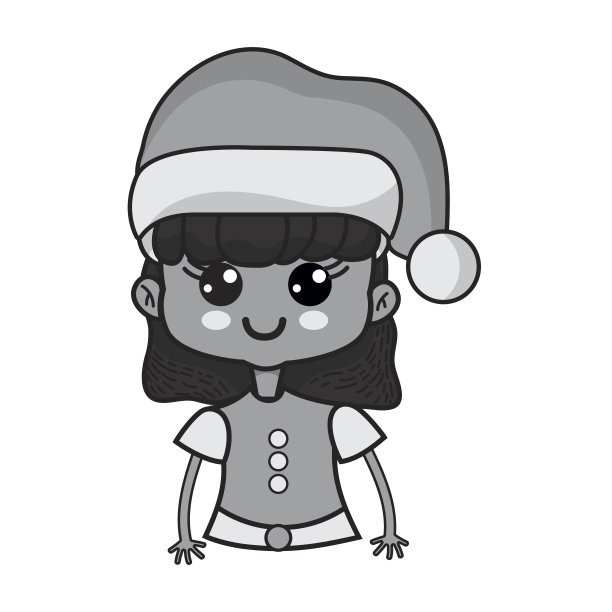 灰度美女庆祝圣诞快乐图片下载