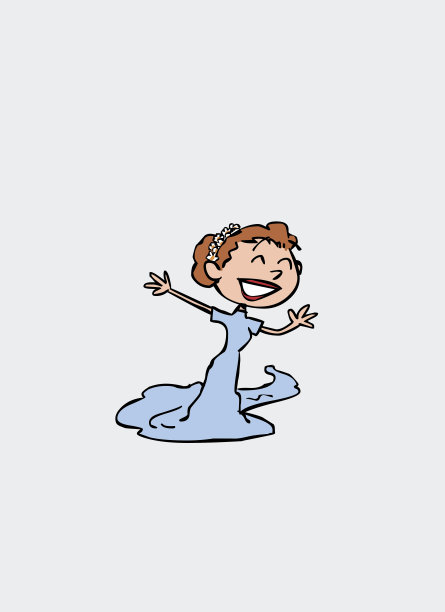 新娘以欢迎的态度，幸福。向量孤立的性格。图片下载