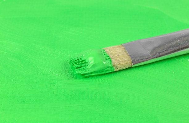 湿刷上绿色油漆图片下载