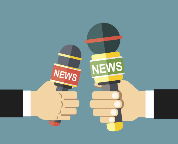 手拿麦克风。生活的消息。平面设计矢量图图片下载