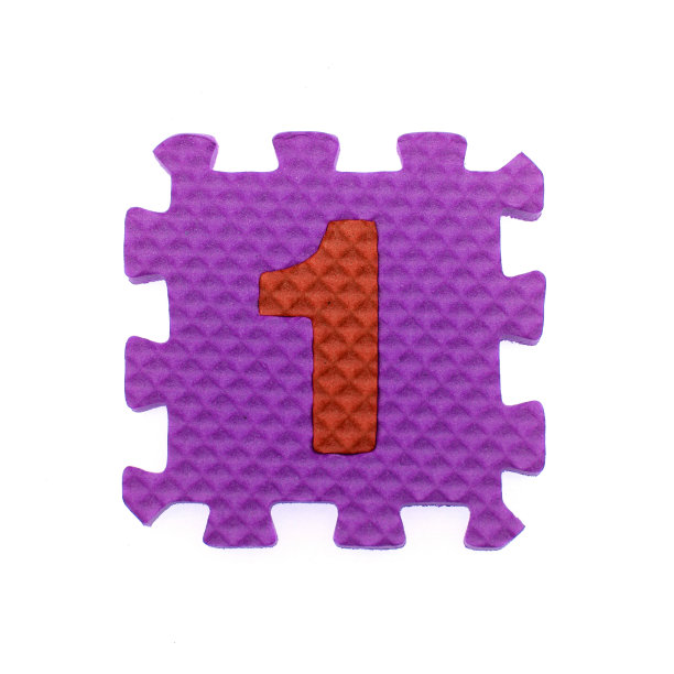 字母表1拼图块在白色的背景图片下载