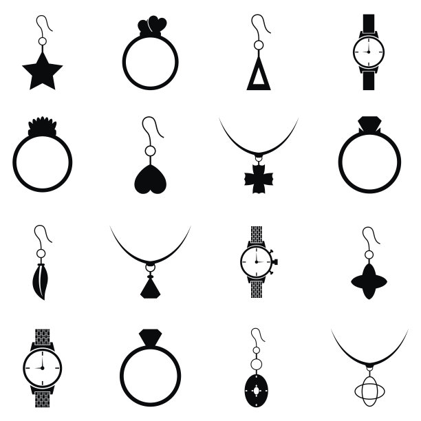 珠宝和配件图标集图片下载