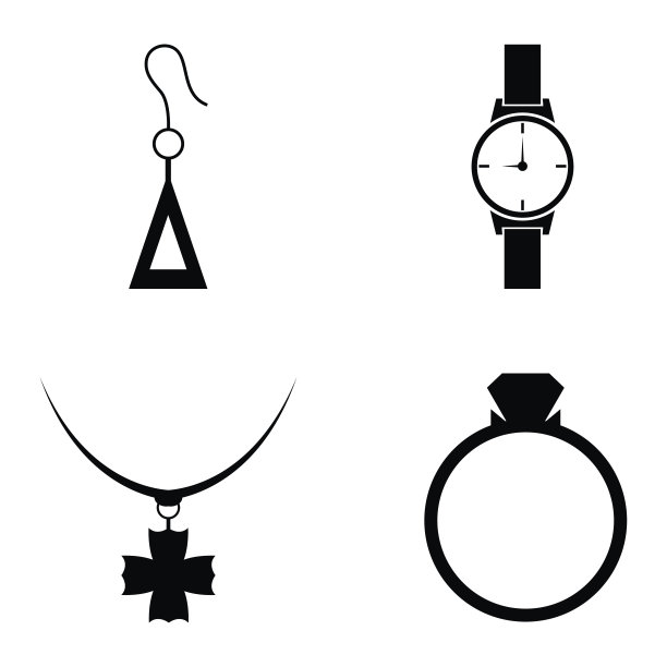 珠宝和配件图标集图片下载