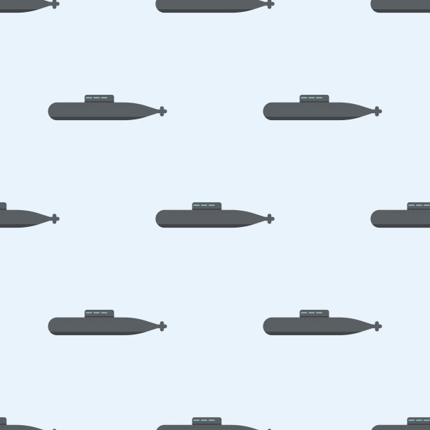 潜艇油轮船船背景矢量插图无缝模式背景图片下载