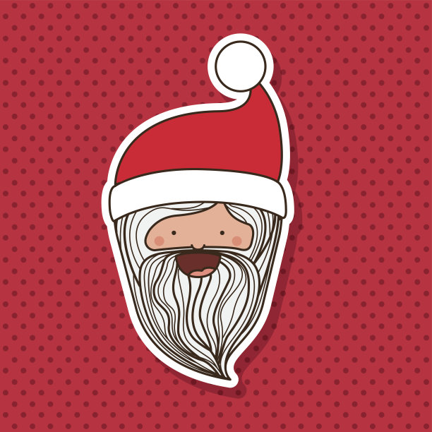 圣诞老人角色与虚线背景孤立图标设计素材图片