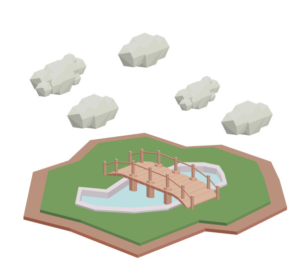 桥木等距孤立图标设计图片下载