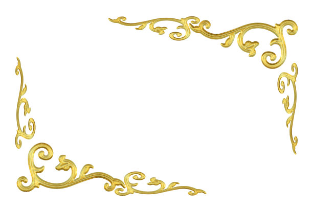 艺术框角金色设计孤立图片下载