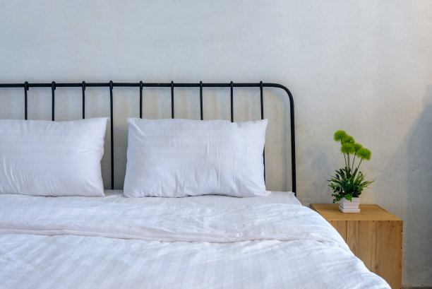 现代乡村卧室与人造花瓶图片下载