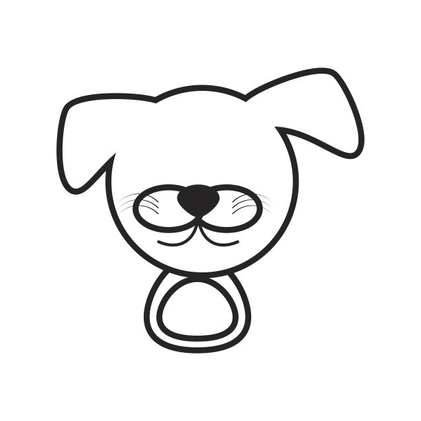 轮廓犬头动物图片下载