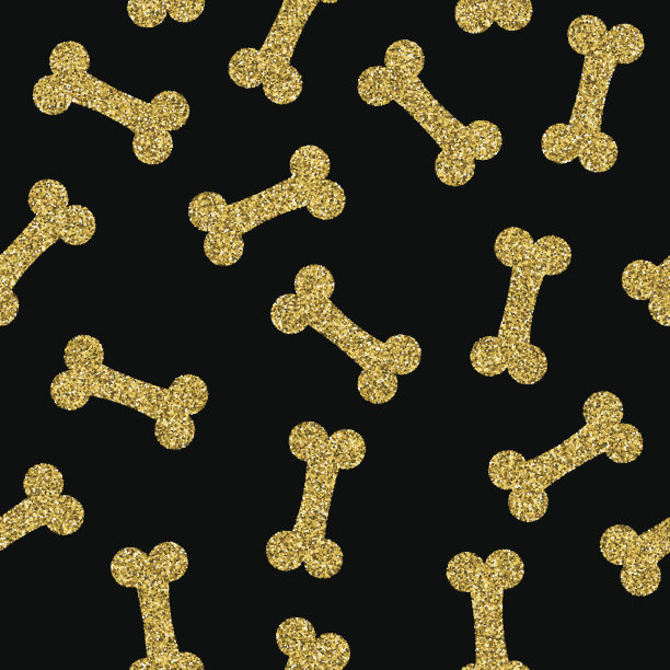 金狗骨无缝图案金闪艺术图片下载