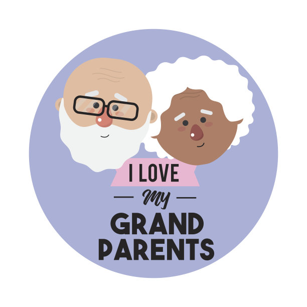 可爱的祖父母头与庆祝设计图片下载
